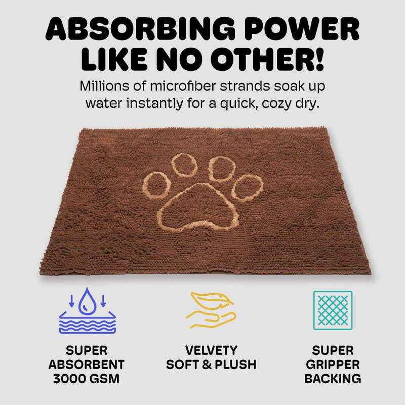 Dog Gone Smart Dirty Dog Doormat - Fast Drying Rug with Super Gripper Backing for Clean Floors - Super Absorbent Microfiber and Machine Washable Mat for Muddy Paws - Mocha - Image 3